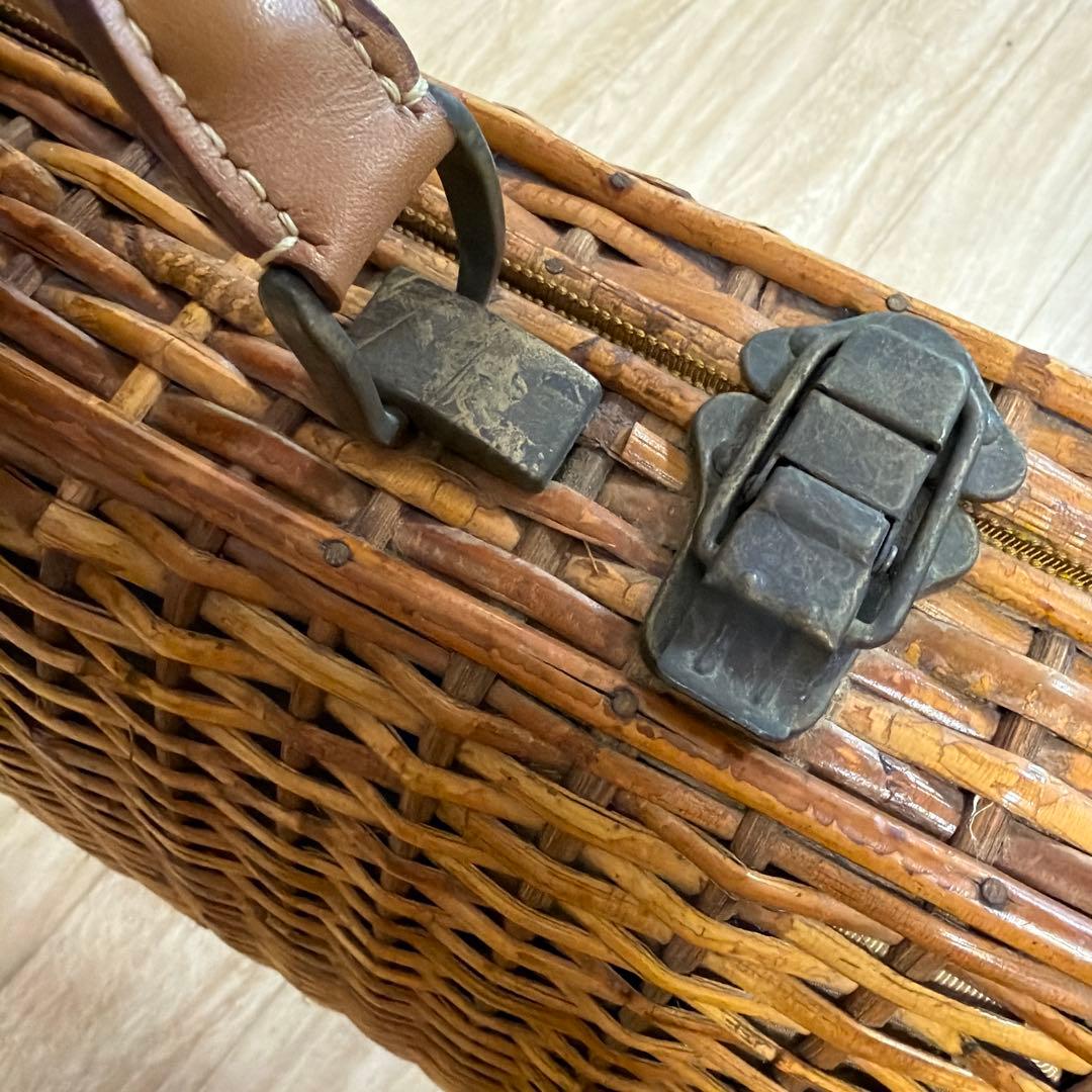 レトロ　紅籘 籐 ラタン かご かご編み バスケット トランク 人形 ドール