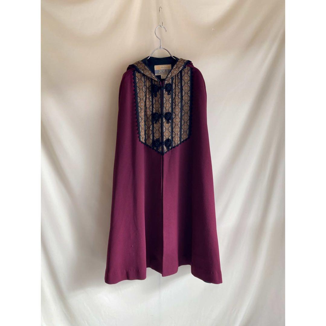 Used 50s-60s 重厚なウールダブルジョーゼット♡ チロリアンマント