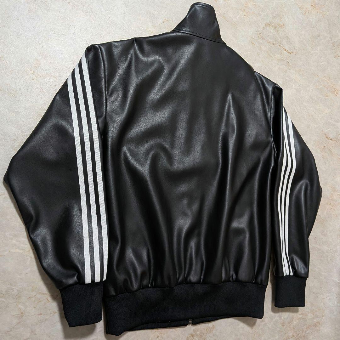 超希少⚡廃盤品 アディダス ファイヤーバードフェイクレザージャケット 黒白 L