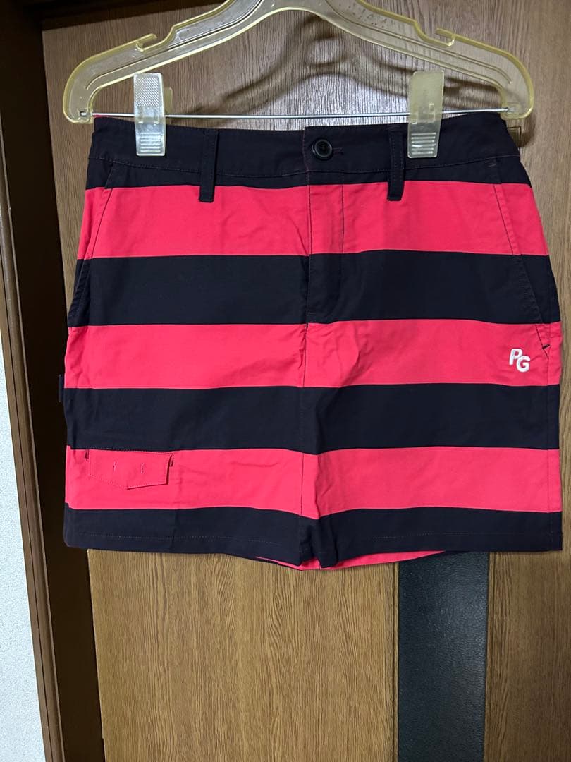 PEARLY GATES 赤黒ストライプスカート