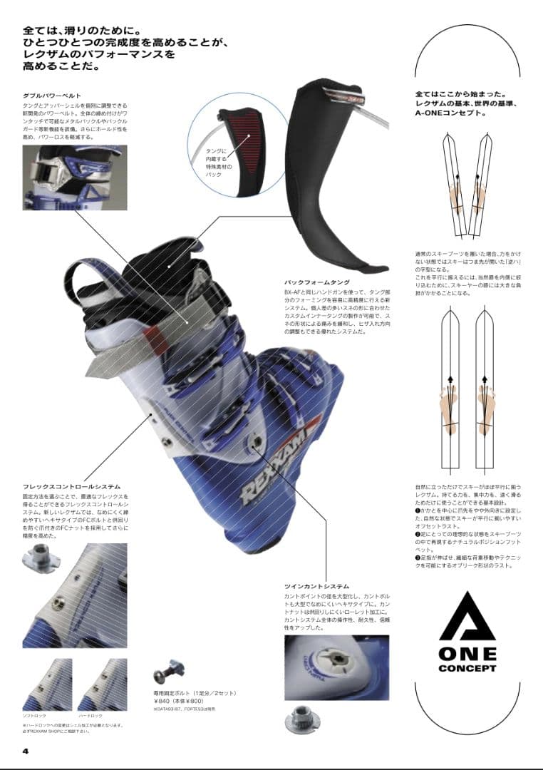 REXXAM DATA100 ソール262mm スキーブーツ 靴 22㎝