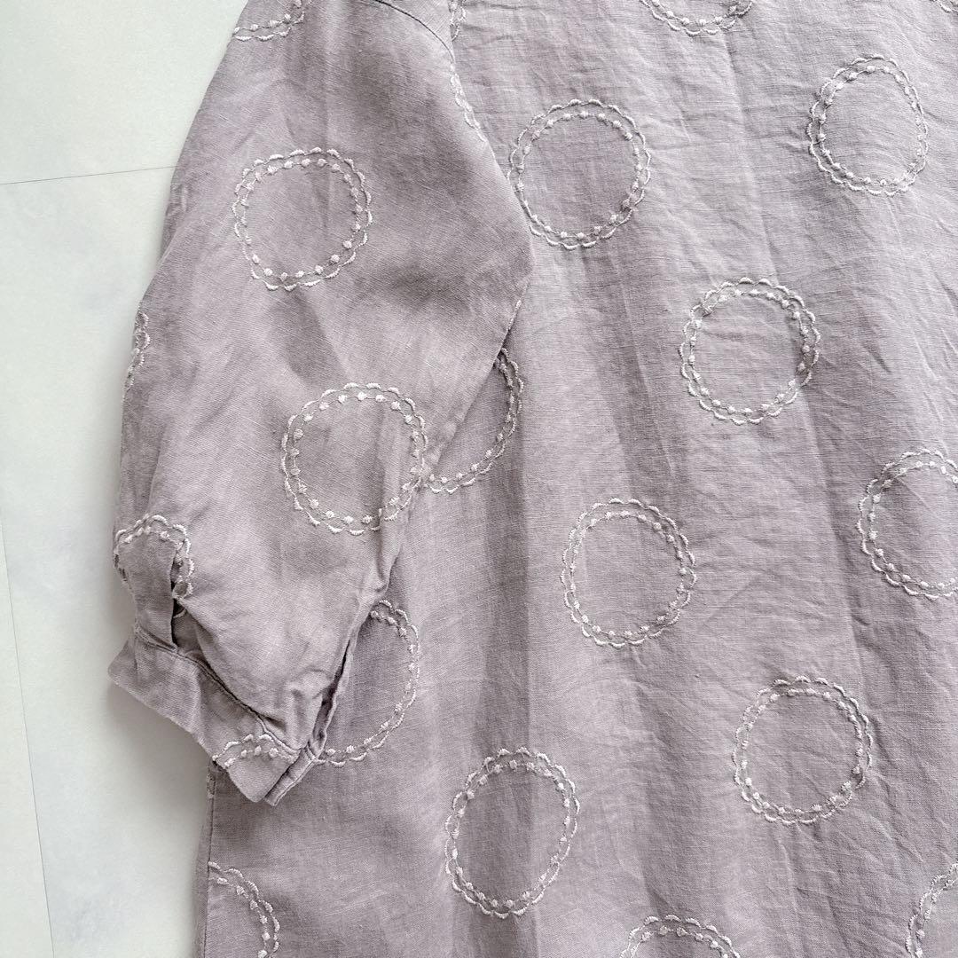 TUTIE. ツチエ 刺繍 リネン100% ロングワンピース