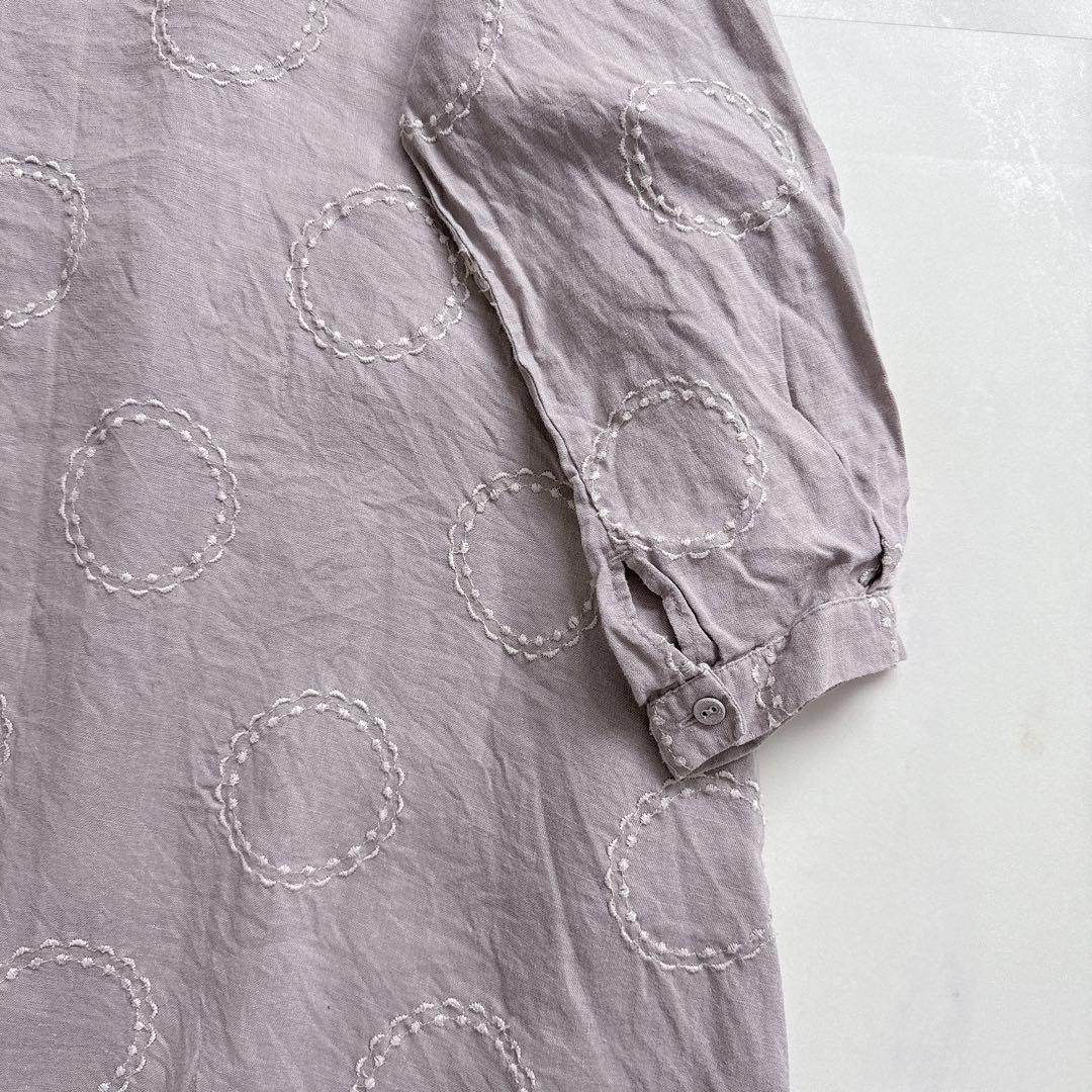 TUTIE. ツチエ 刺繍 リネン100% ロングワンピース