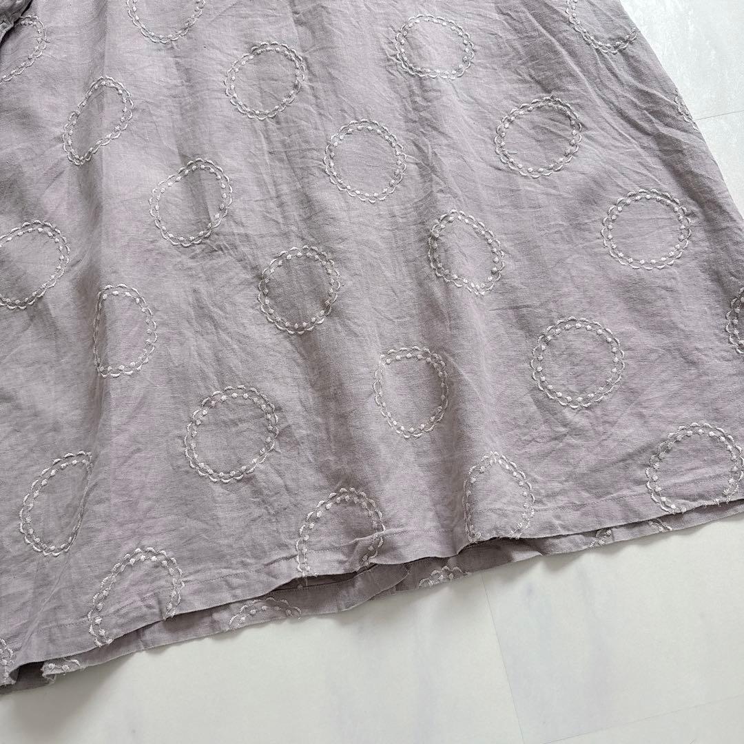 TUTIE. ツチエ 刺繍 リネン100% ロングワンピース