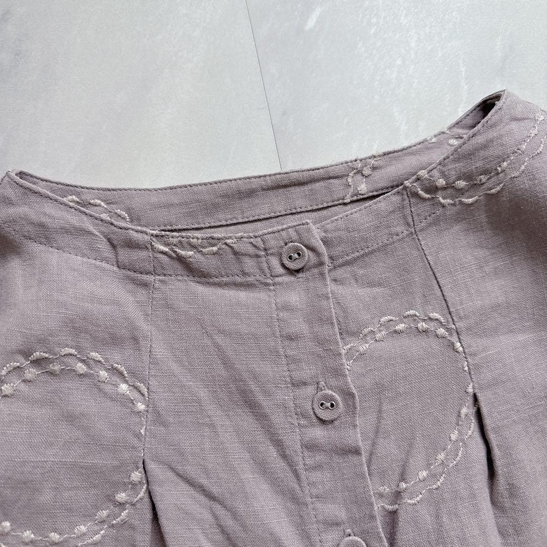 TUTIE. ツチエ 刺繍 リネン100% ロングワンピース