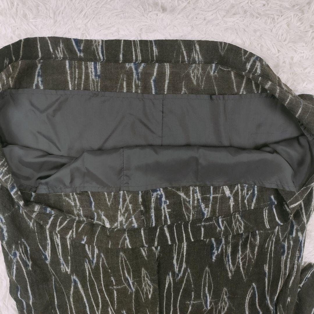 Plantation ウールロングワンピース M 総柄