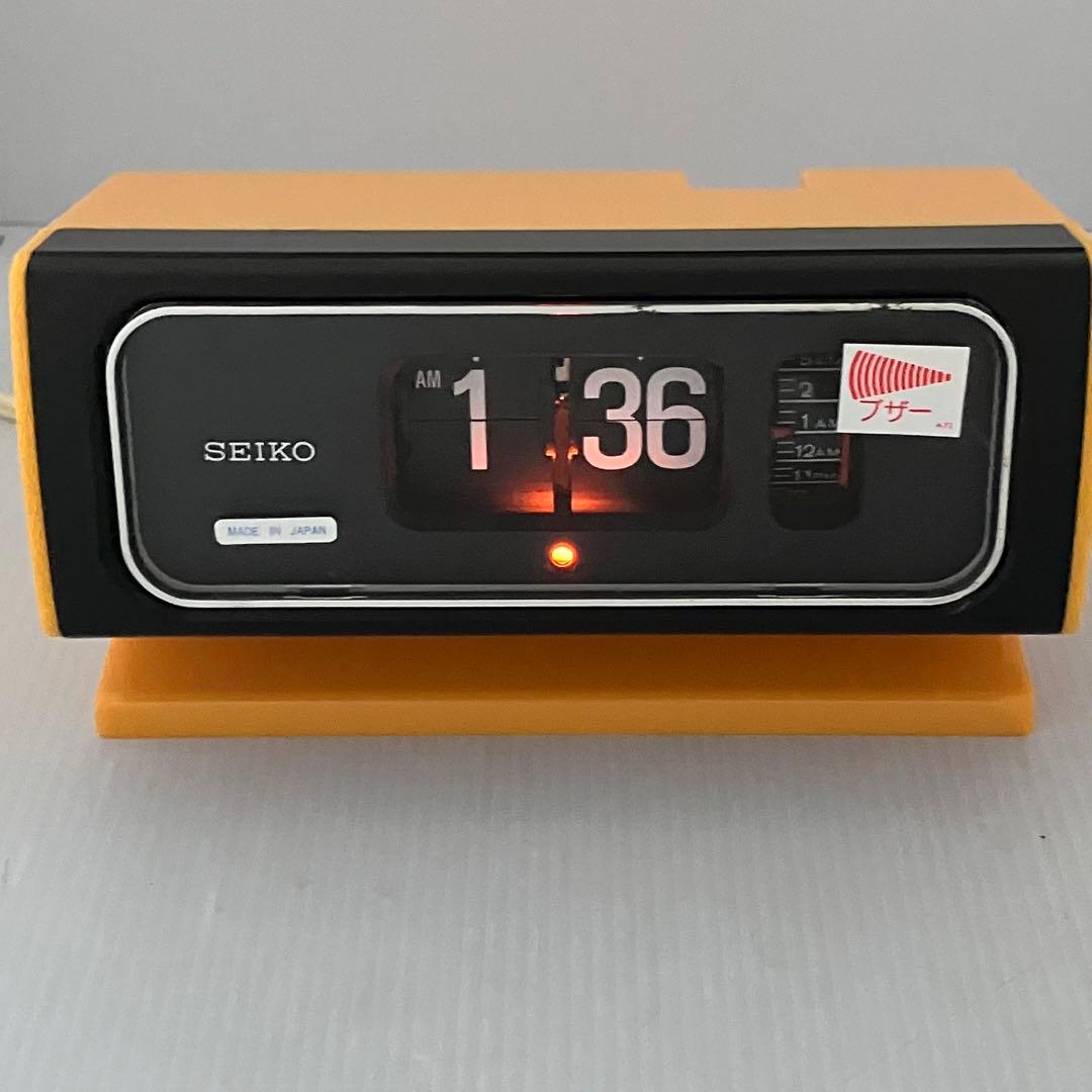 昭和レトロ SEIKO セイコー　パタパタ時計 黄DP632T 動作確認済※箱付
