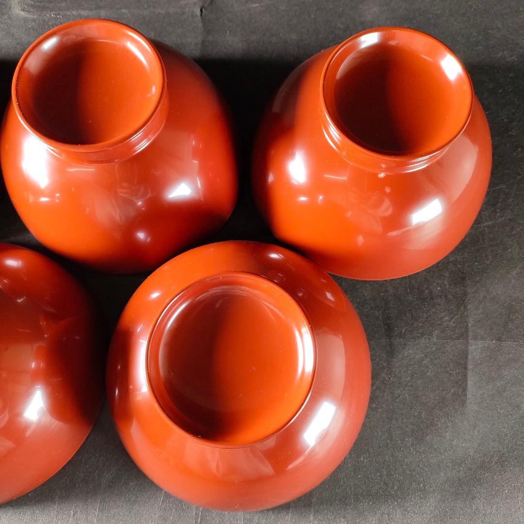 C1-4/輪島塗/五島山謹製/輪島塗吸物椀5客/共箱/汁椀/茶碗/蓋付/懐石料理