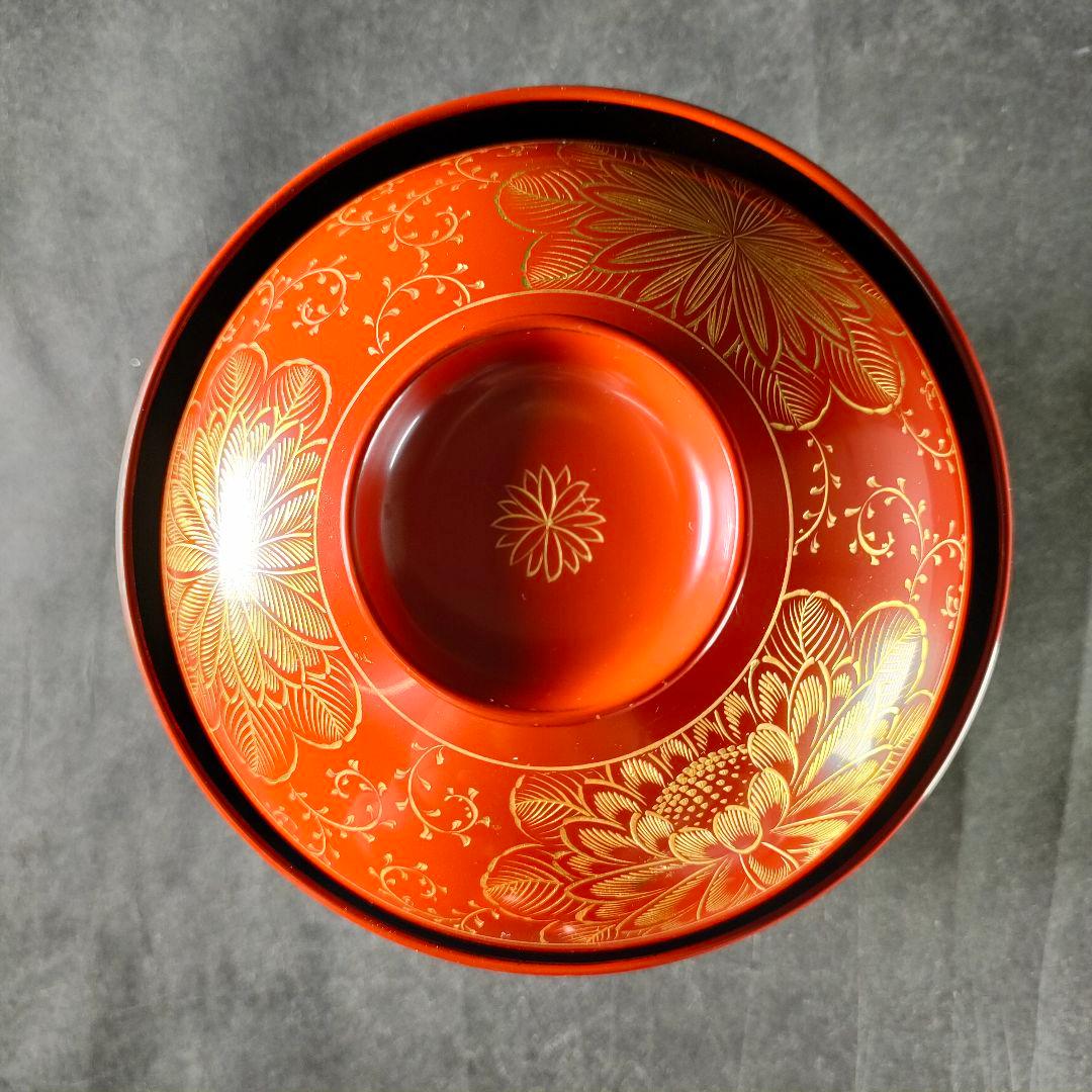 C1-4/輪島塗/五島山謹製/輪島塗吸物椀5客/共箱/汁椀/茶碗/蓋付/懐石料理