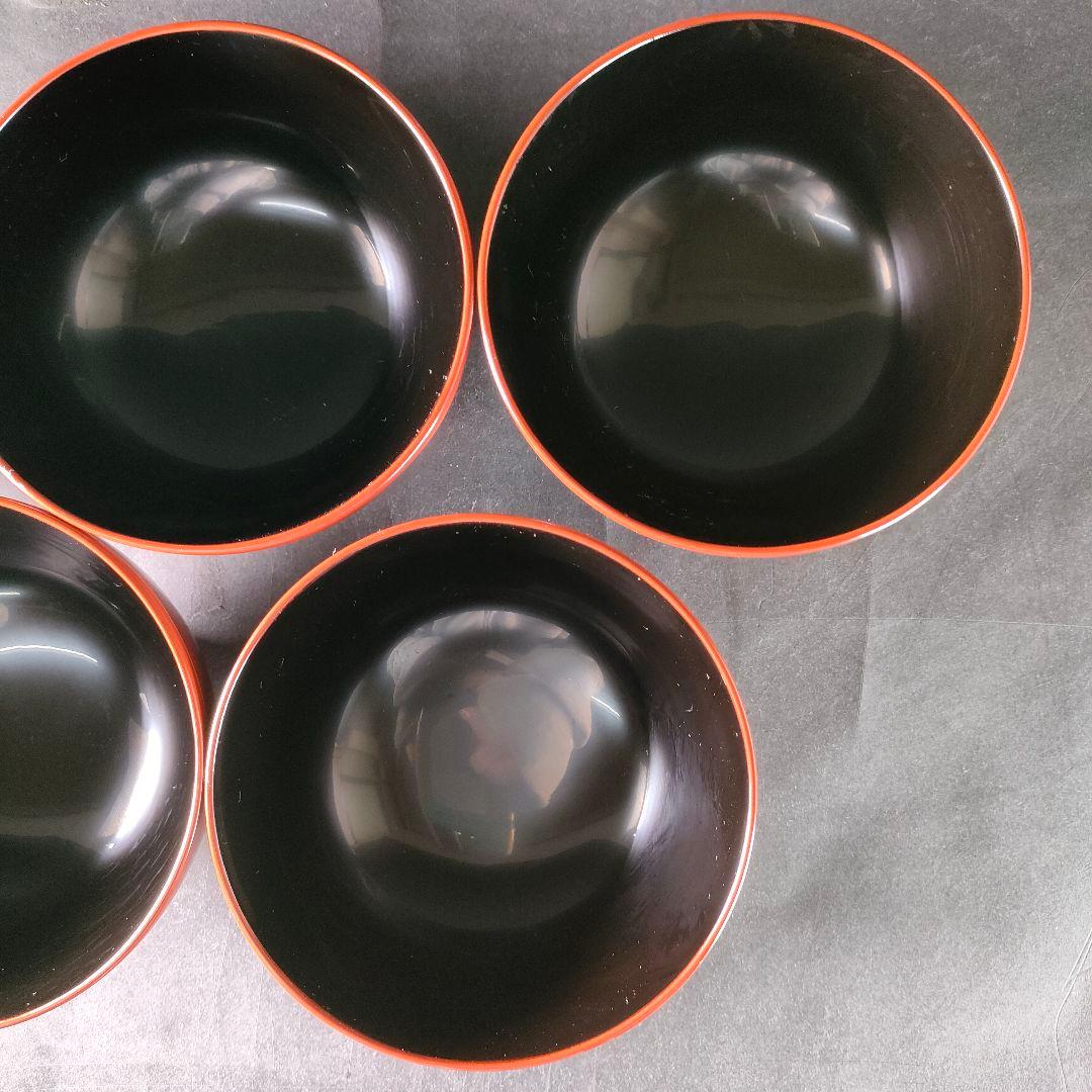 C1-4/輪島塗/五島山謹製/輪島塗吸物椀5客/共箱/汁椀/茶碗/蓋付/懐石料理