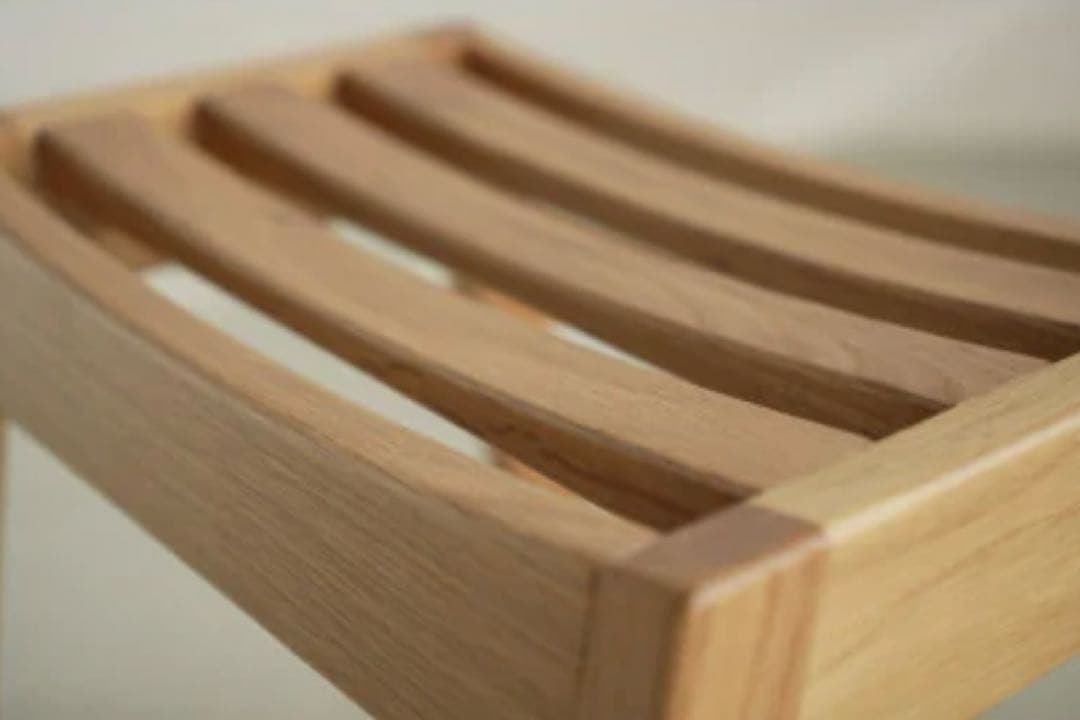 未使用希少品: 大川家具オーク材スツール