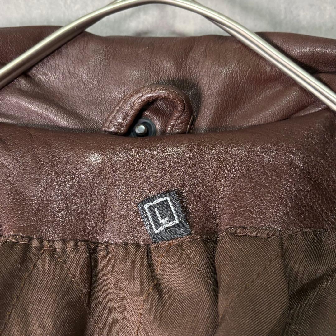 ririジッパー レザージャケット 茶色 本革 美品