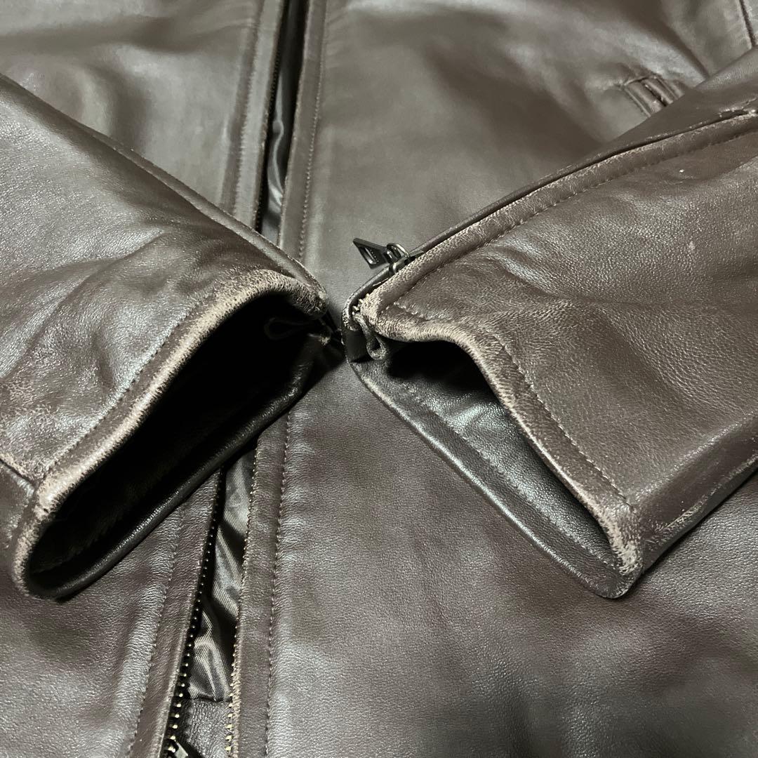 MORGAN HOMME レザー　ジャケット　XL シングルライダース　羊革