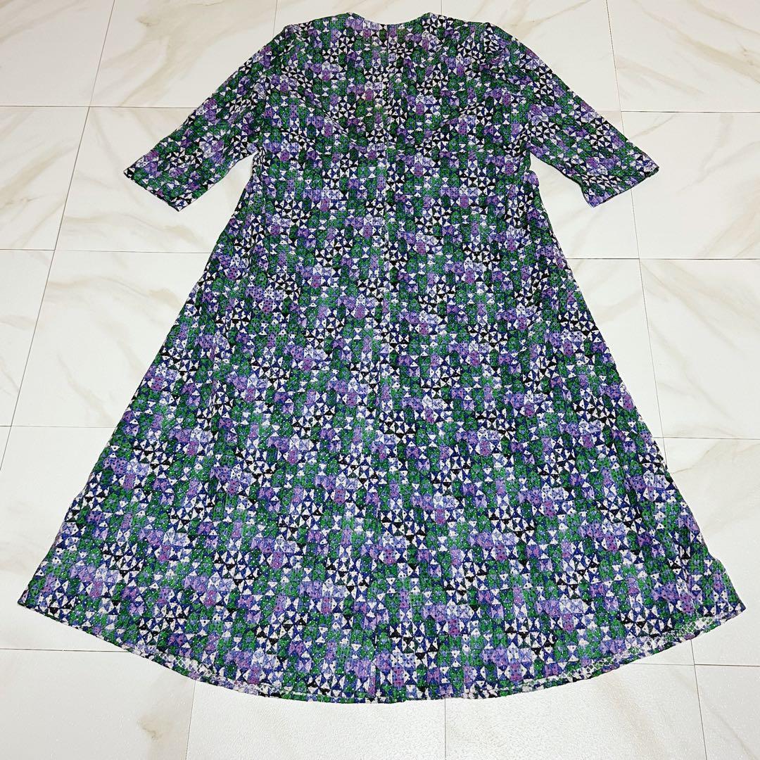 23SS タグ付き シビラ コットンレース幾何プリントドレス シャツワンピース