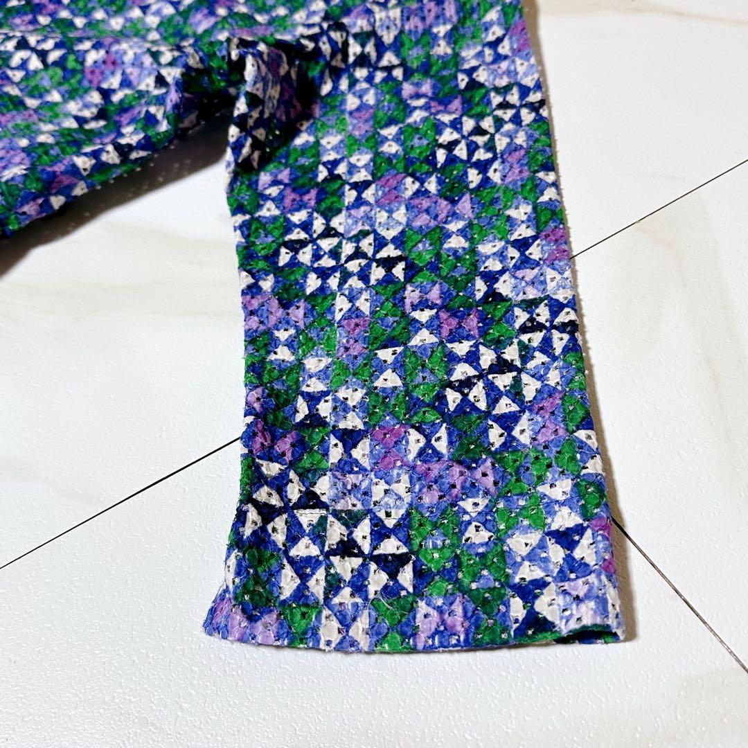 23SS タグ付き シビラ コットンレース幾何プリントドレス シャツワンピース