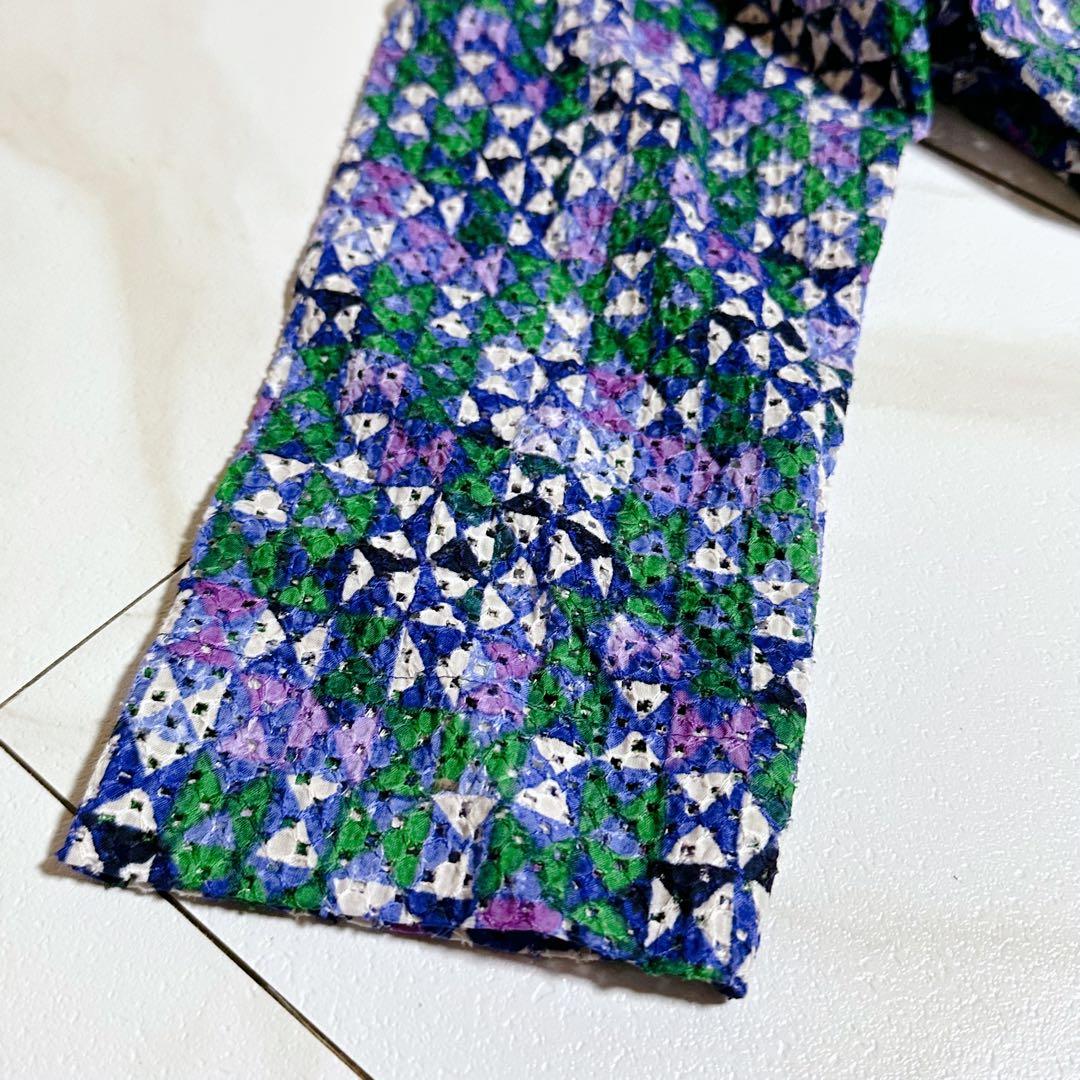 23SS タグ付き シビラ コットンレース幾何プリントドレス シャツワンピース