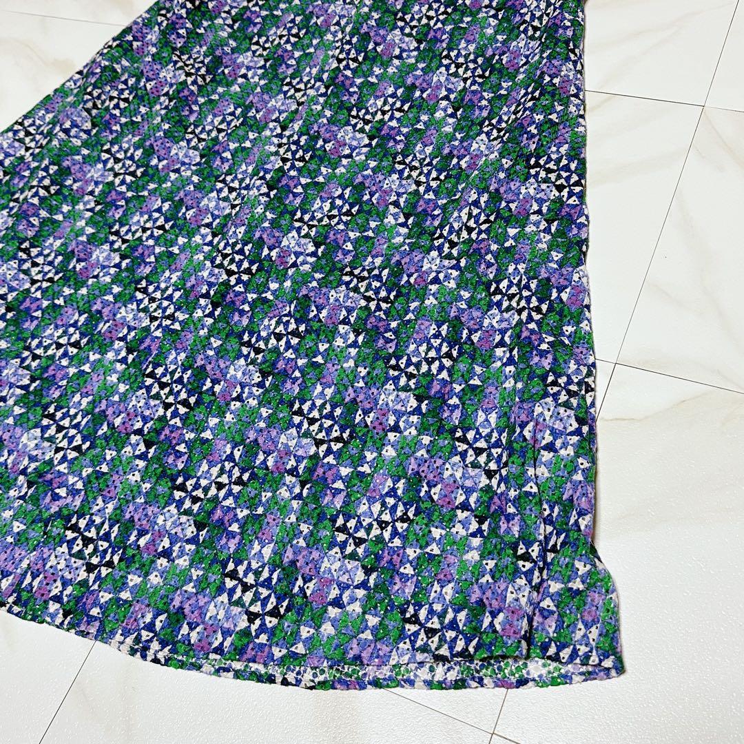 23SS タグ付き シビラ コットンレース幾何プリントドレス シャツワンピース