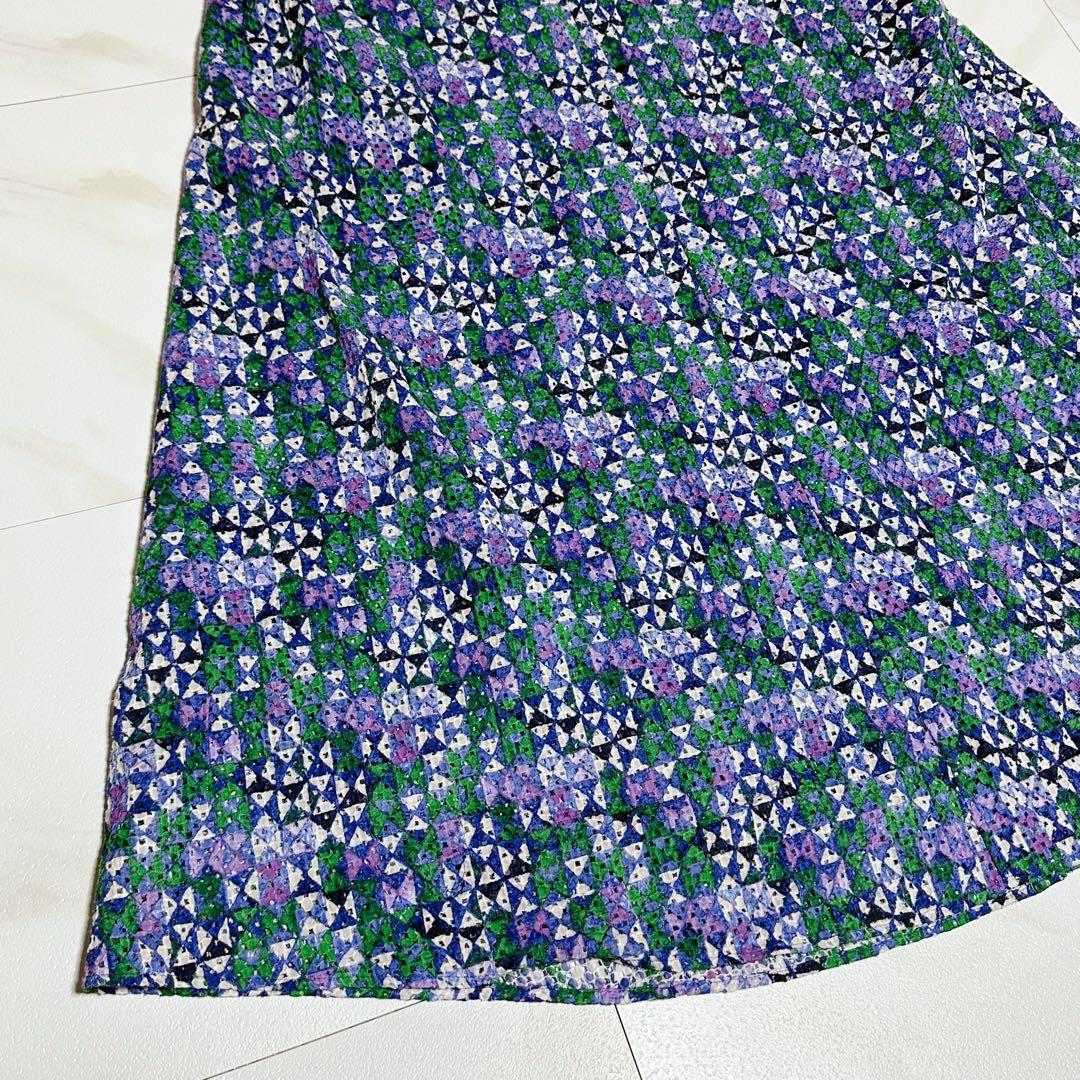 23SS タグ付き シビラ コットンレース幾何プリントドレス シャツワンピース