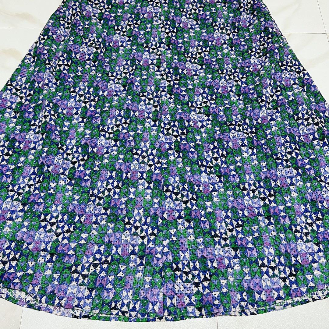 23SS タグ付き シビラ コットンレース幾何プリントドレス シャツワンピース