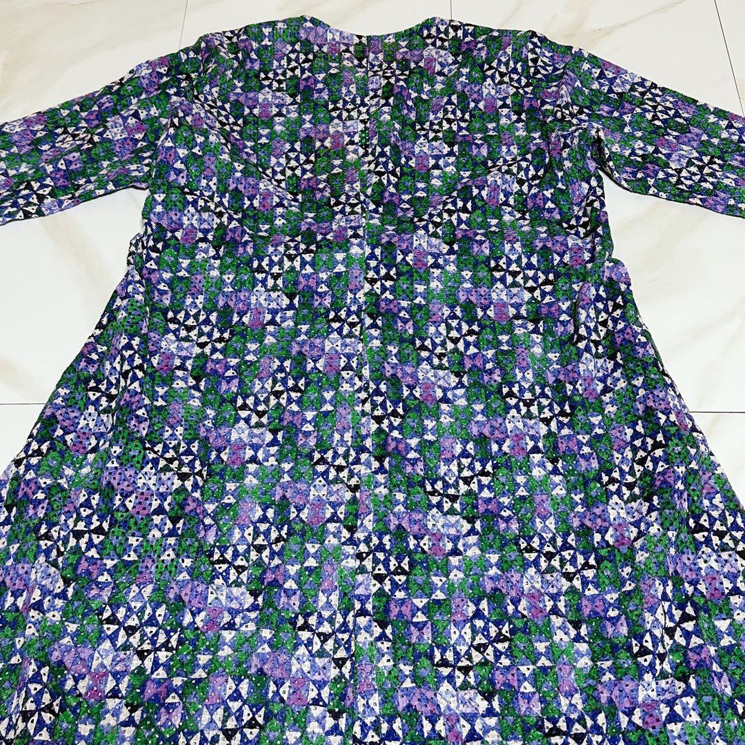 23SS タグ付き シビラ コットンレース幾何プリントドレス シャツワンピース