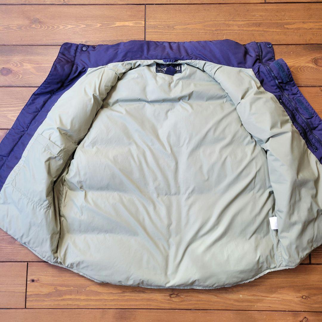 90s オールド モンベル ダウンベスト 肉厚 刺繍ロゴ 紫