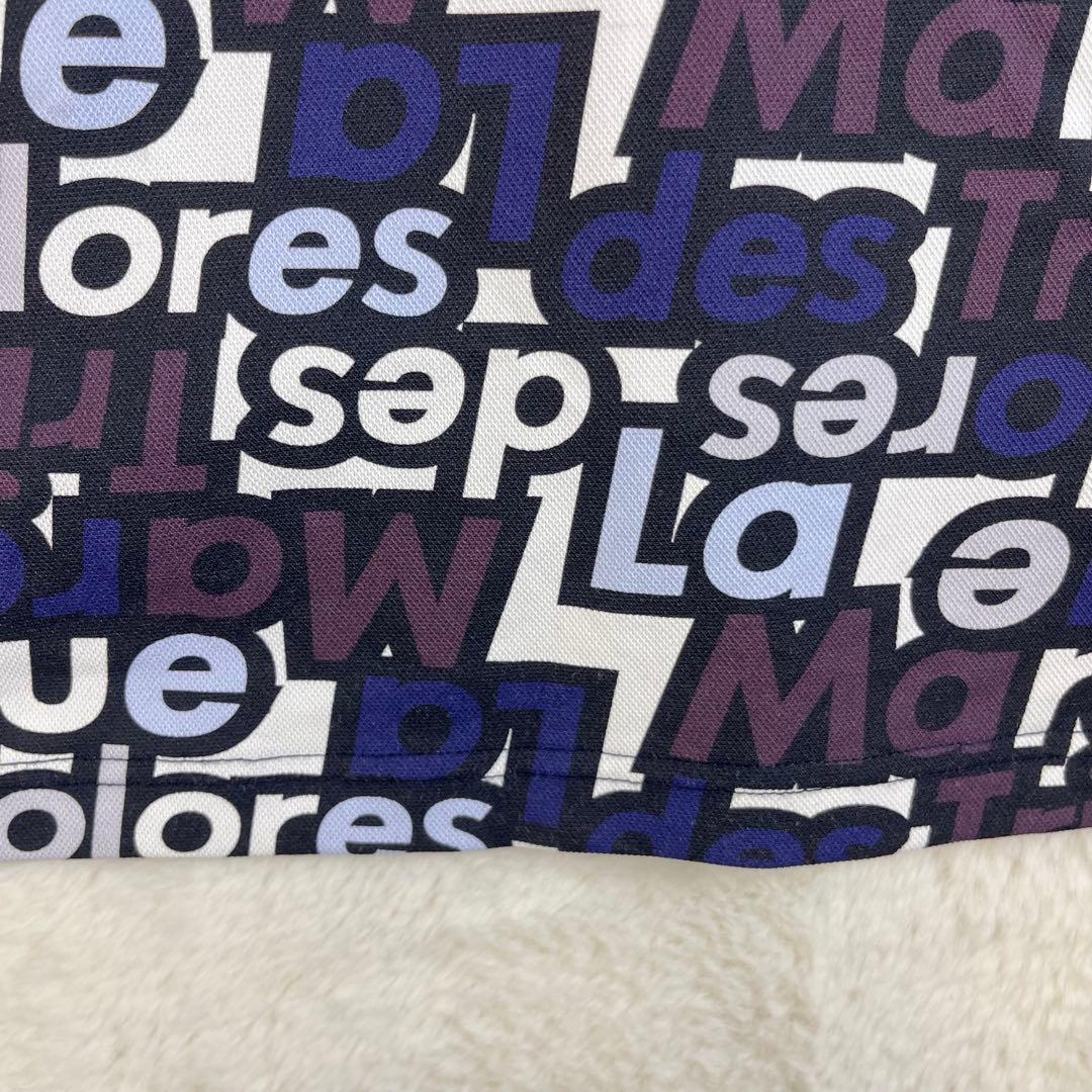 【美品】ルコックスポルティフゴルフ 吸汗速乾 ストレッチ 総柄 ポロシャツ 5L