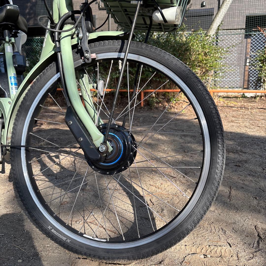 【東京都】引取　電動アシスト自転車 チャイルドシート付き　bikke グリーン