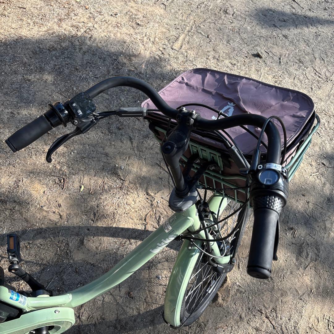 【東京都】引取　電動アシスト自転車 チャイルドシート付き　bikke グリーン