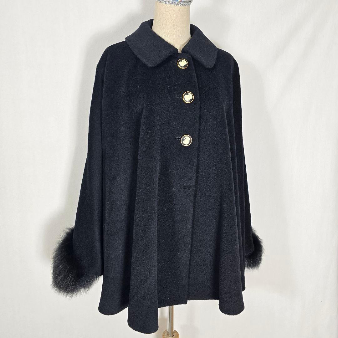 美品 KOJI WATANABE カシミア混コート ファー取外可 9号