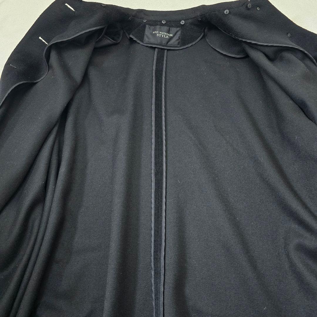 美品 KOJI WATANABE カシミア混コート ファー取外可 9号