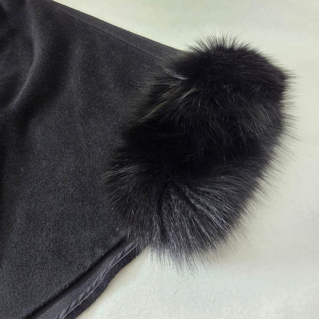 美品 KOJI WATANABE カシミア混コート ファー取外可 9号