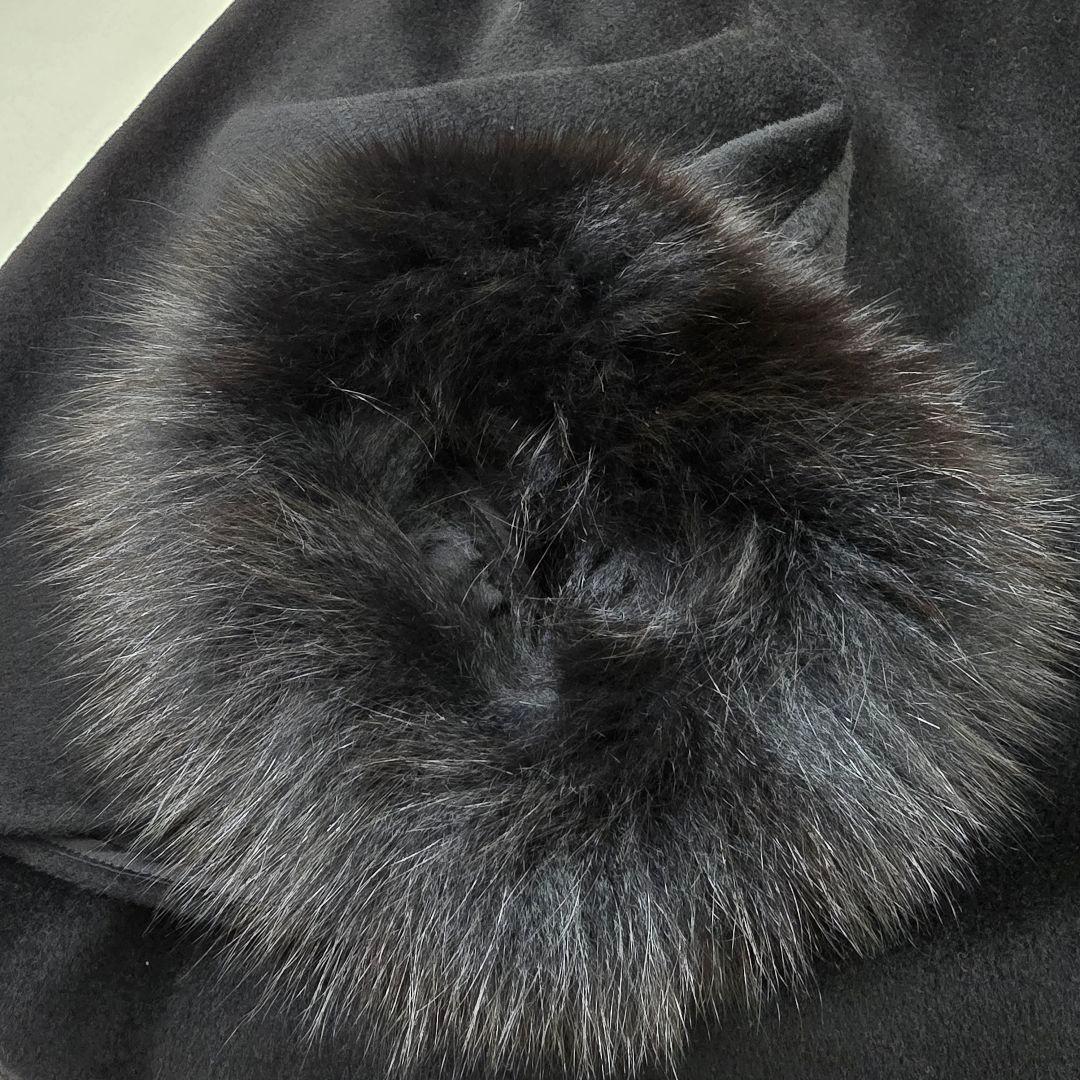 美品 KOJI WATANABE カシミア混コート ファー取外可 9号