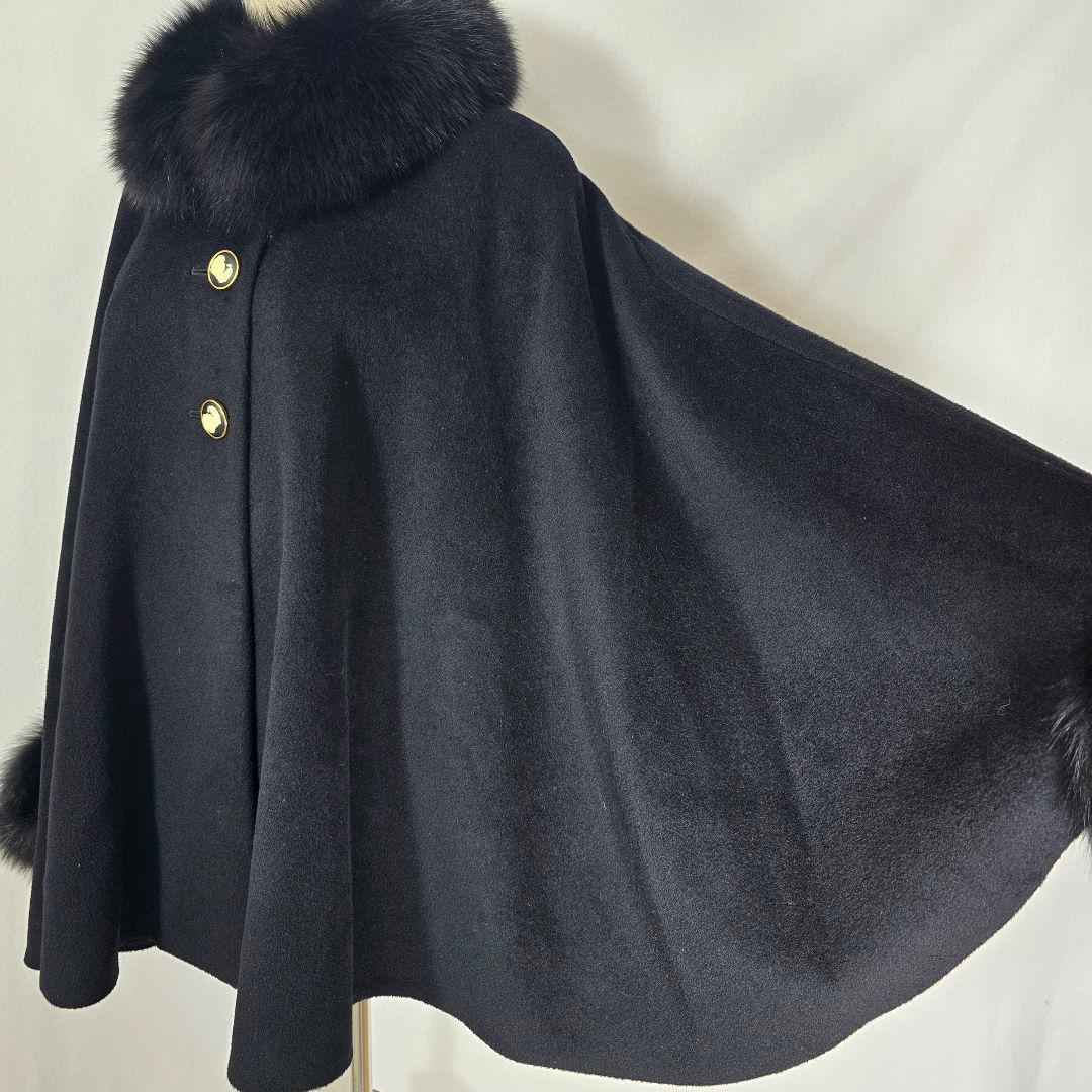 美品 KOJI WATANABE カシミア混コート ファー取外可 9号