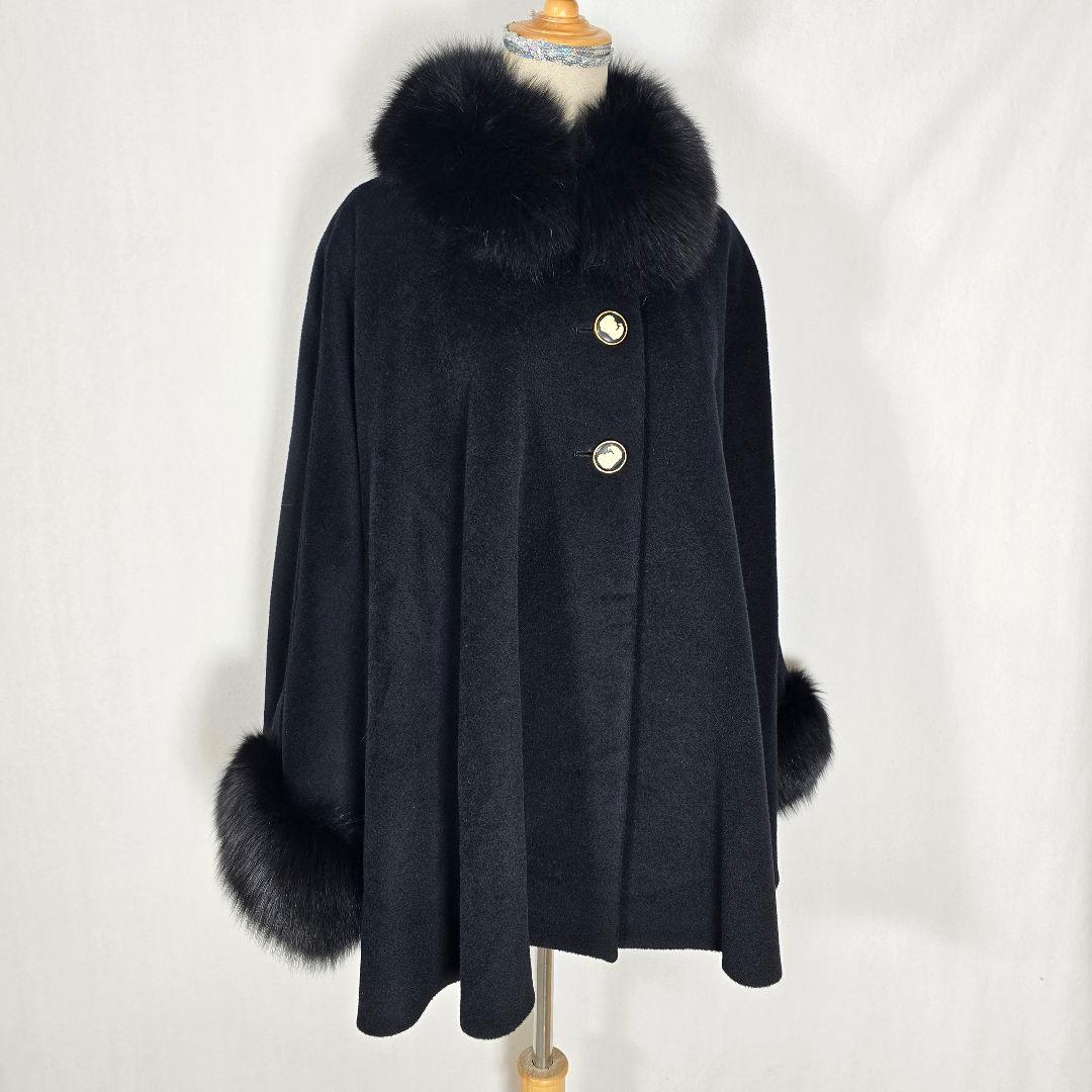 美品 KOJI WATANABE カシミア混コート ファー取外可 9号