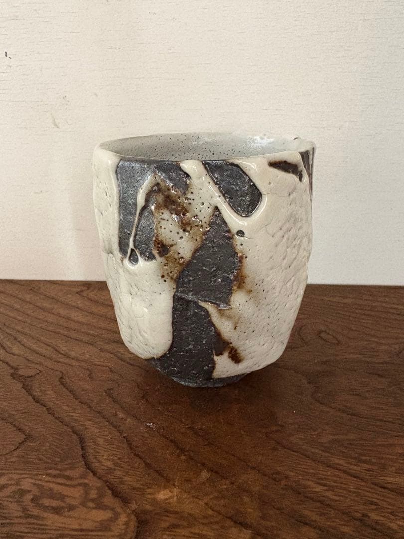 未使用品　松崎健　志埜打掛湯呑　共箱　初窯