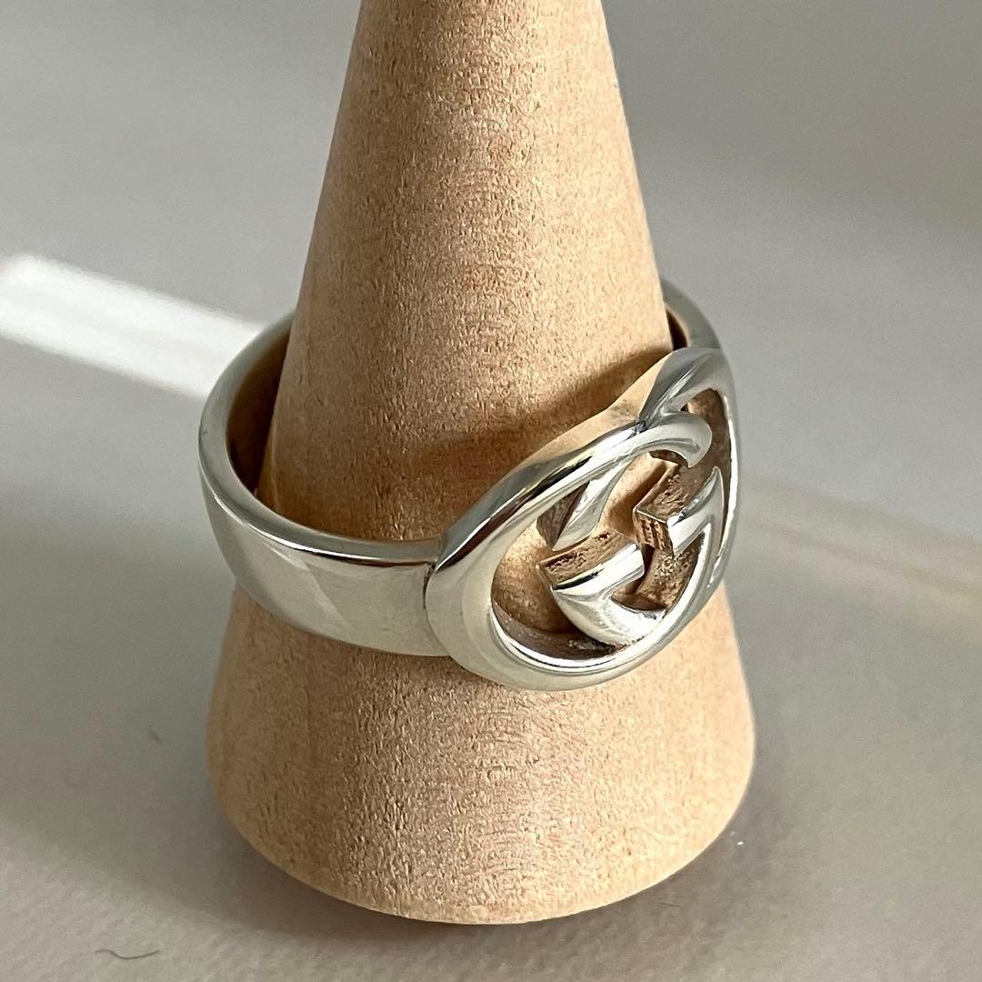 美品 GUCCI グッチ インターロッキングG シルバー リング 18号