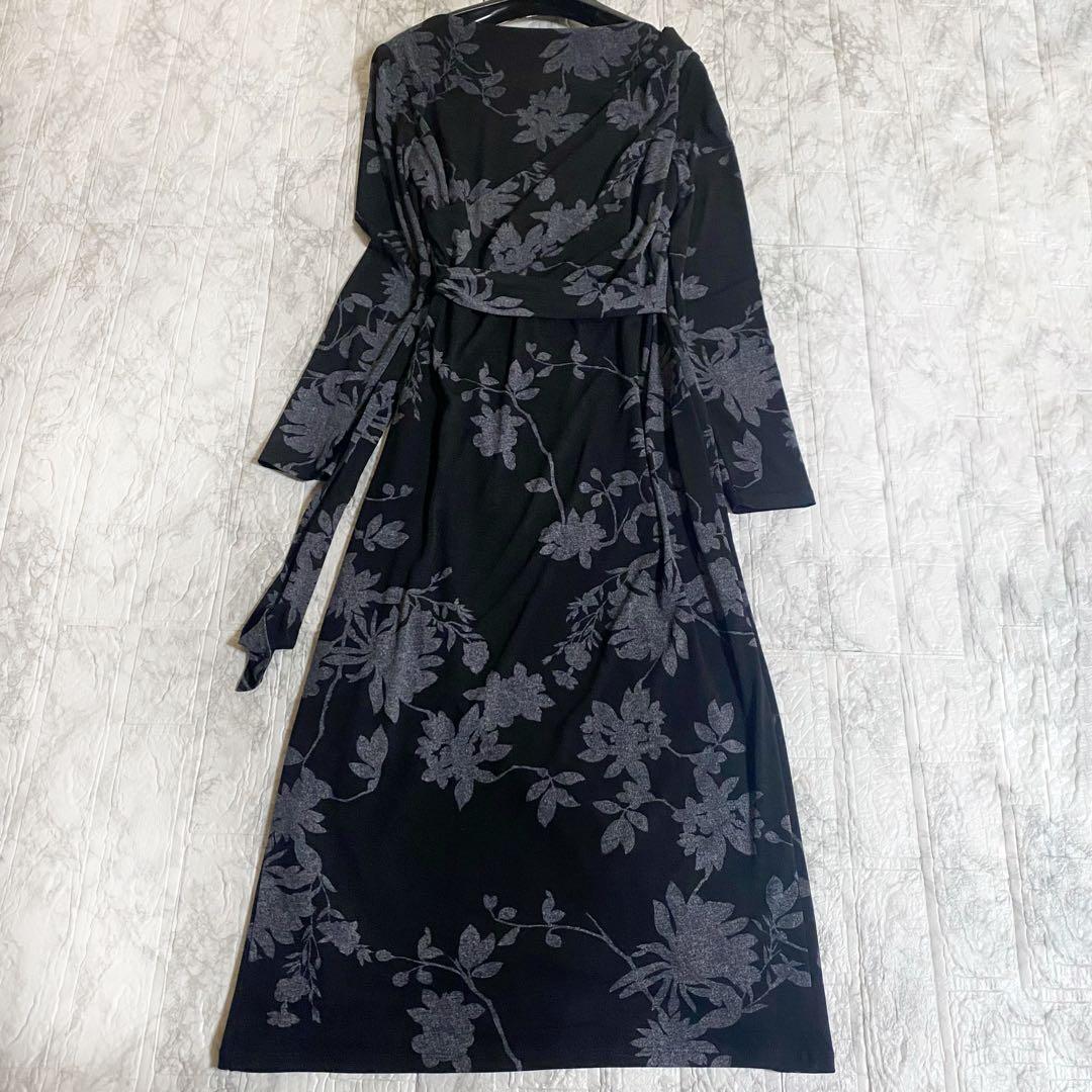 ローレンラルフローレワンピース　カシュクール　花柄　フラワー　ベルト　ラップ