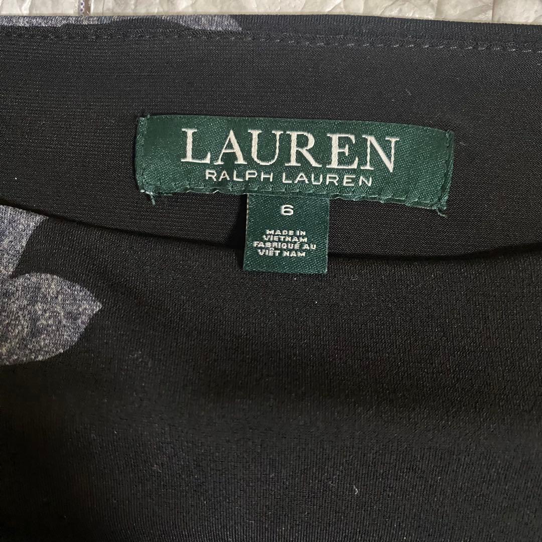 ローレンラルフローレワンピース　カシュクール　花柄　フラワー　ベルト　ラップ