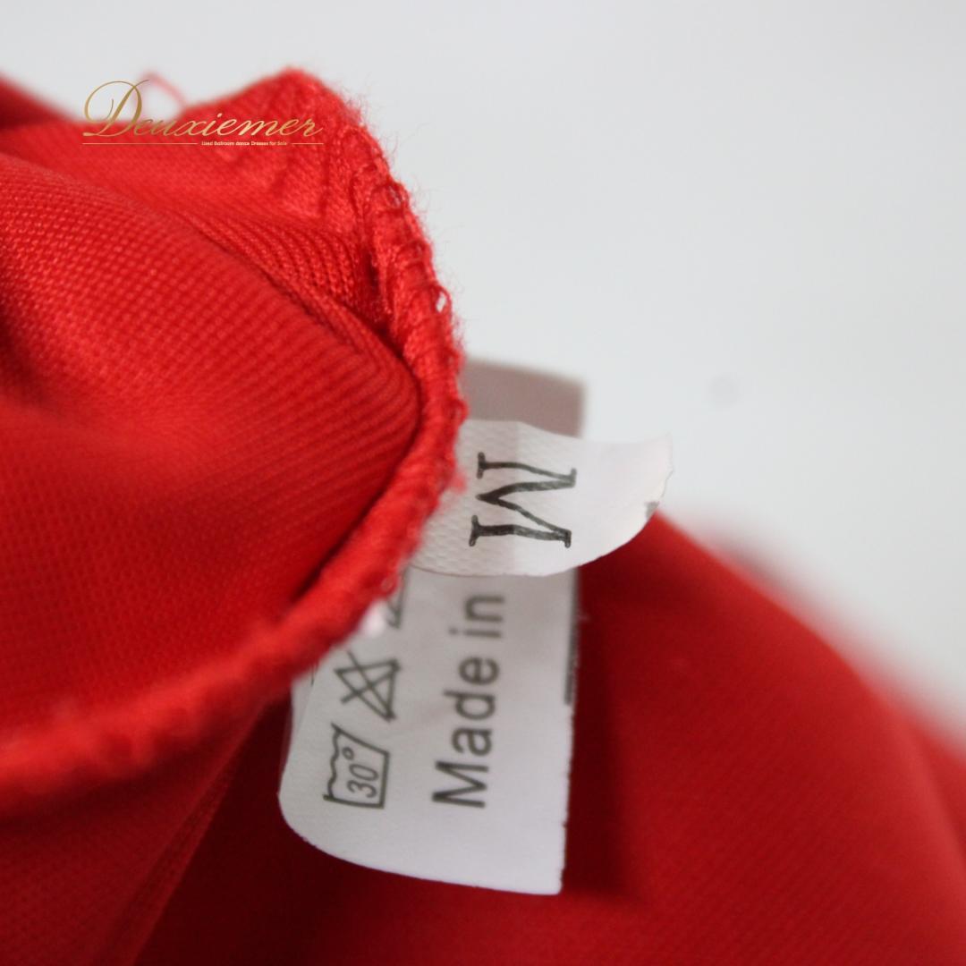 【美品 社交ダンス衣装】ワンピース ドレス 赤 レッド Mサイズ 無地 シンプル