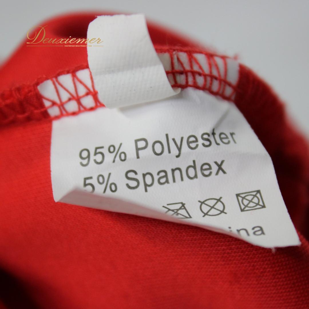 【美品 社交ダンス衣装】ワンピース ドレス 赤 レッド Mサイズ 無地 シンプル