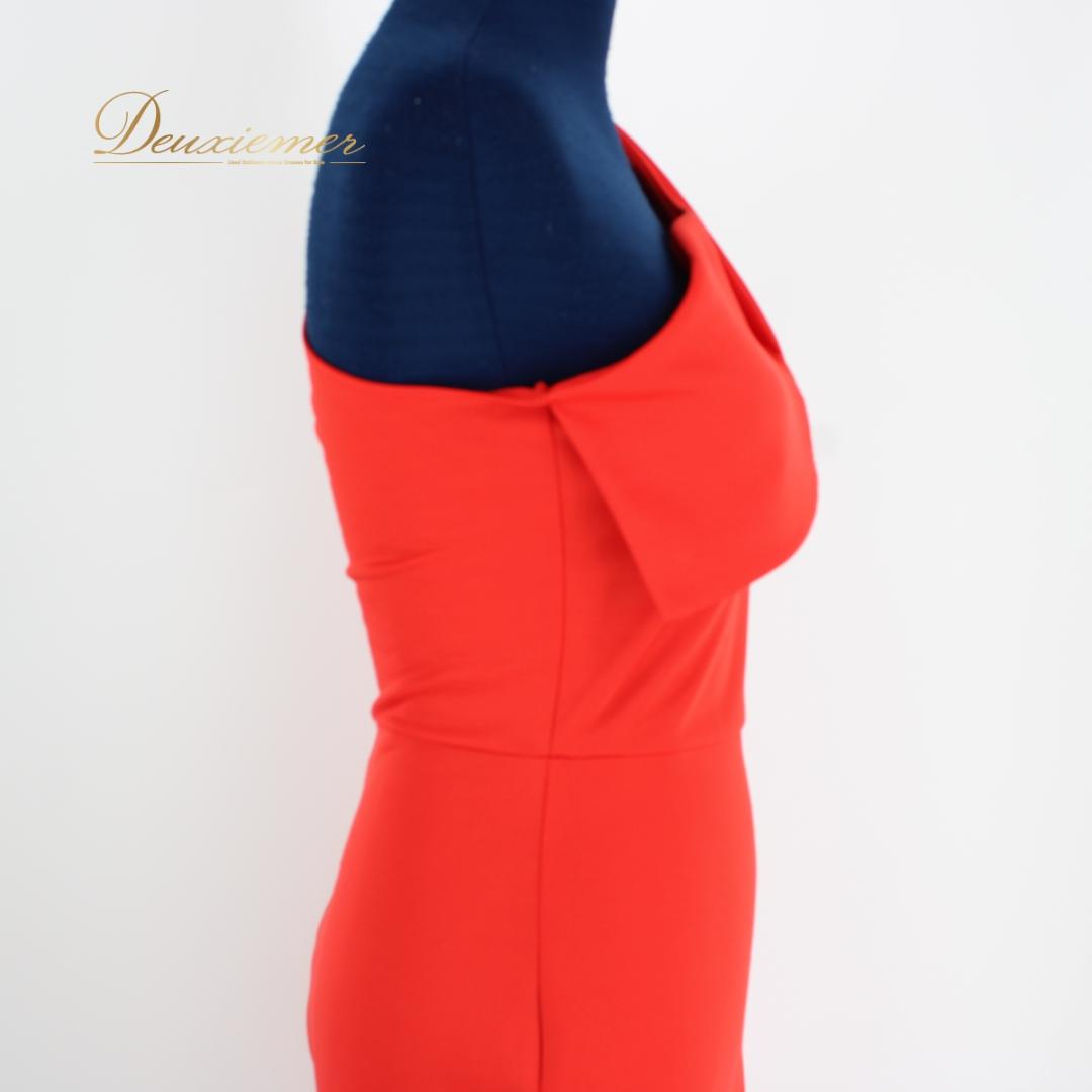 【美品 社交ダンス衣装】ワンピース ドレス 赤 レッド Mサイズ 無地 シンプル