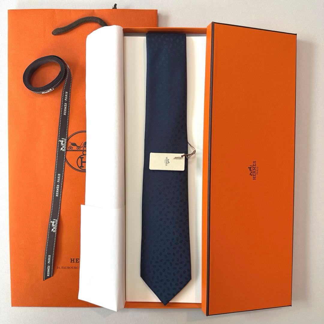 エルメス ネクタイ H織りタイ《ファソネ・マイヨン》新品 未使用