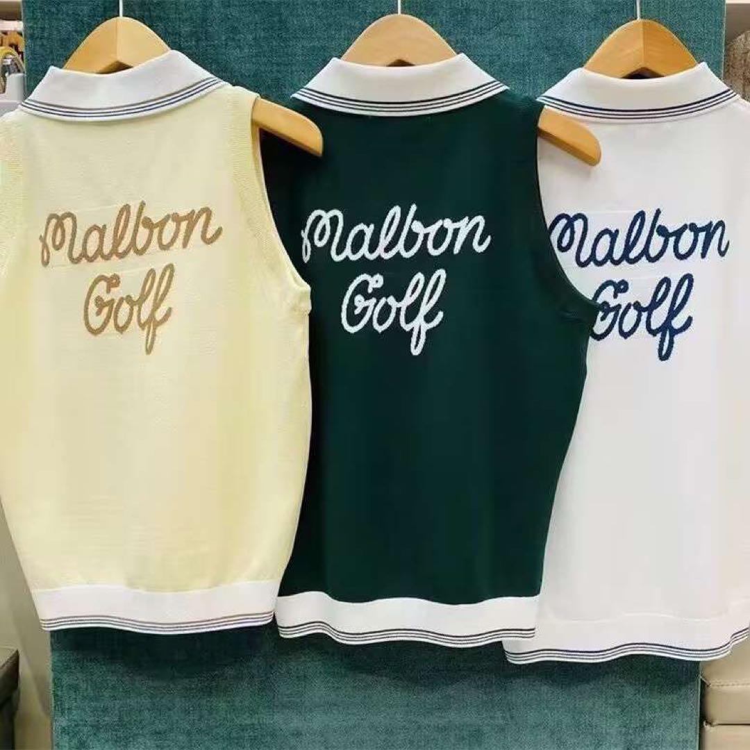 26マルボンMalbon ゴルフウェア レディースタンクトップニット袖なし