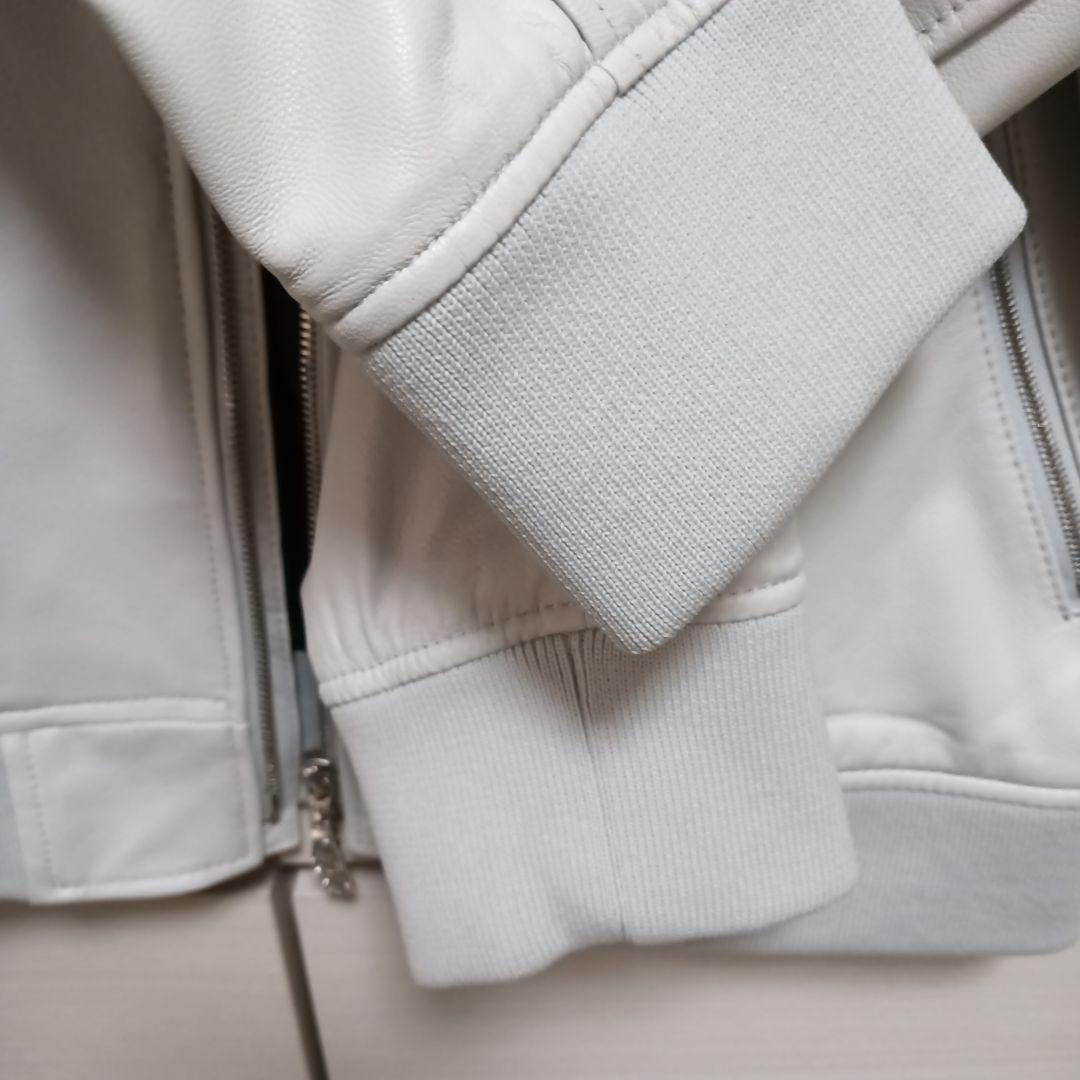 美品 GUILD PRIME MENS ホワイトレザーMA-1 サイズ3