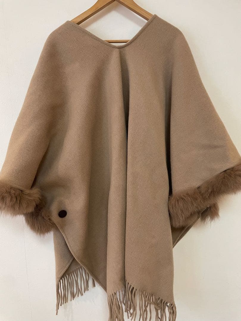 【美品】Diagramダイアグラムフォックスファーポンチョグレースコンチネンタル