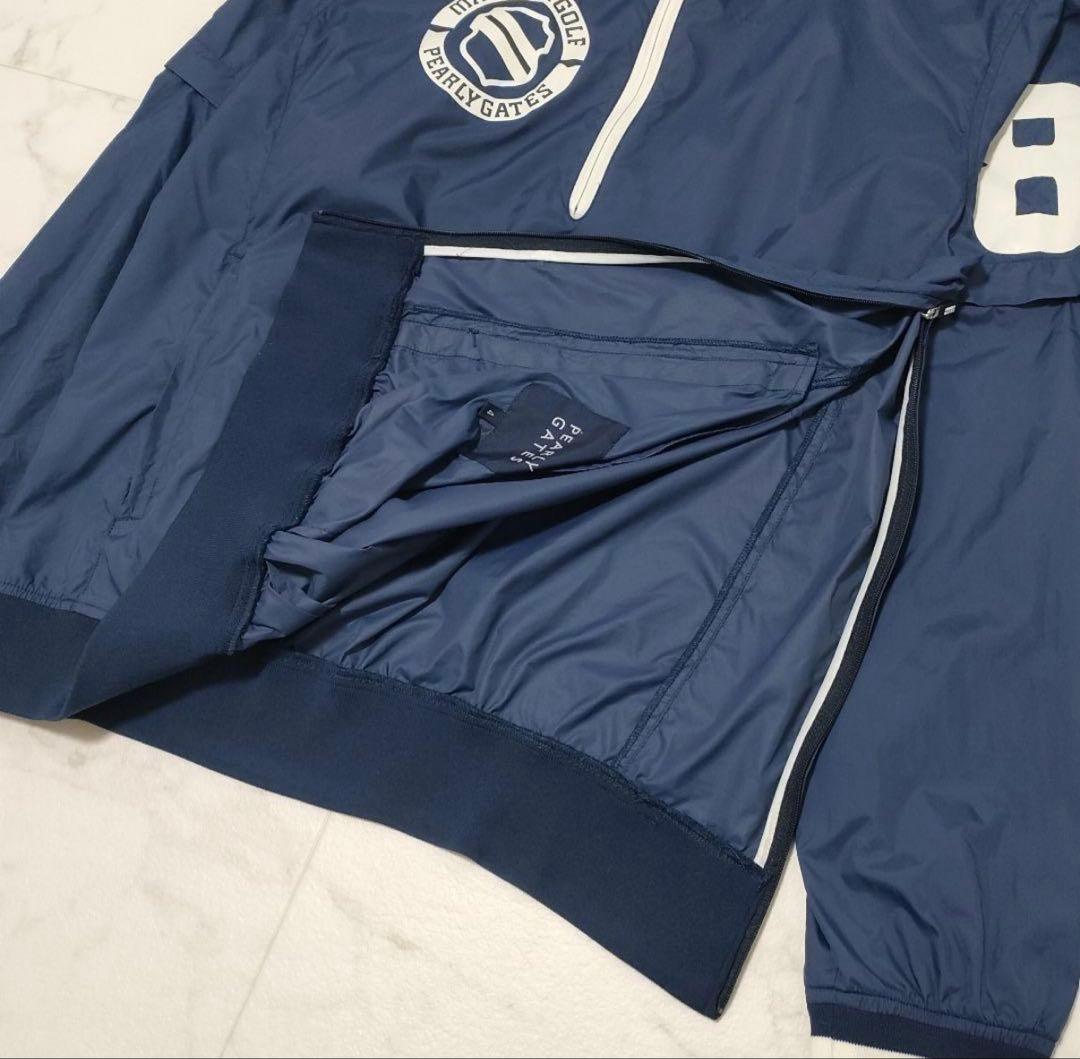 パーリーゲイツ　2way　ハーフジップ　ジャケット　ナイロン　ネイビー　サイズ4