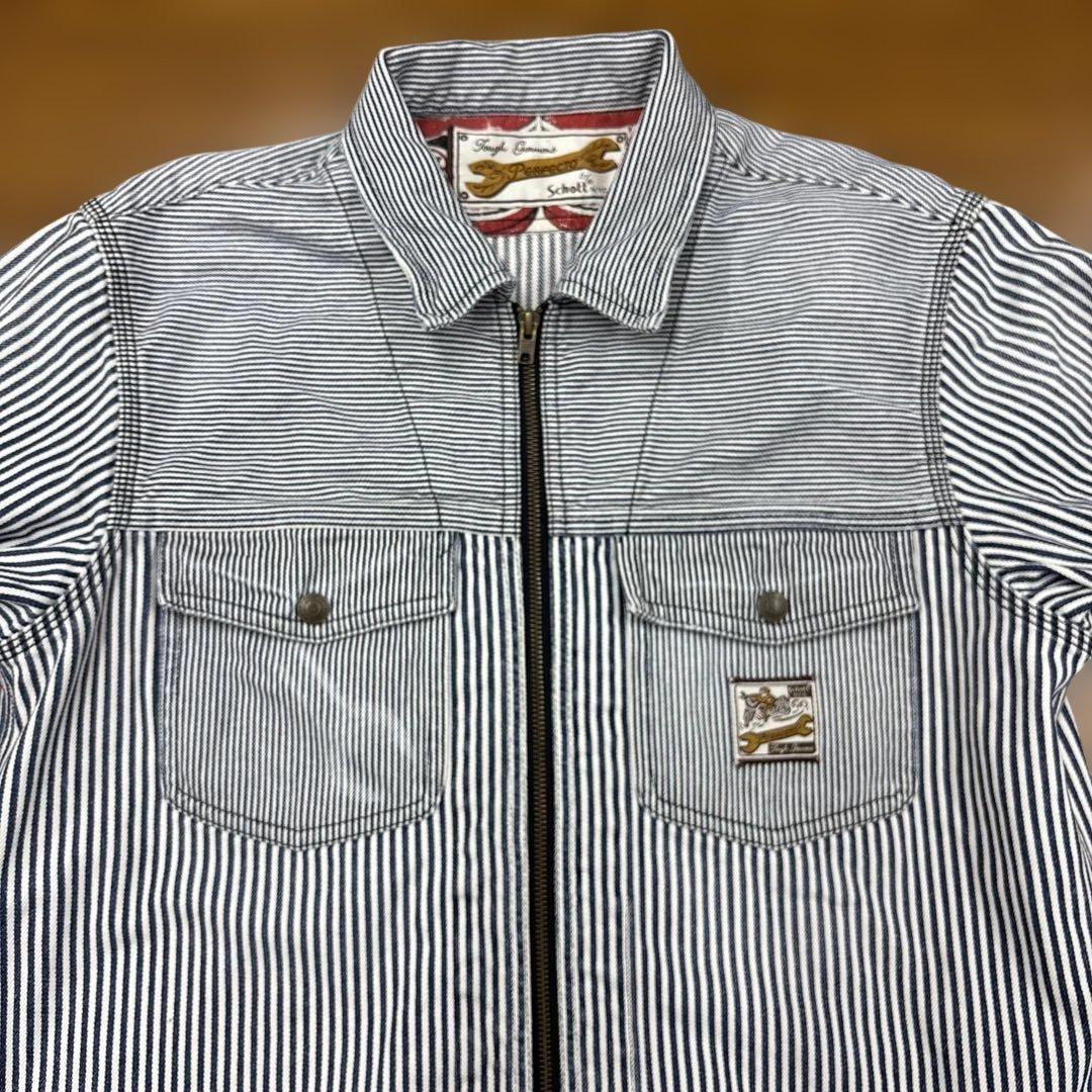 SCHOTT PERFECTO ネイビー ヒッコリージャケット　カバーオール　L
