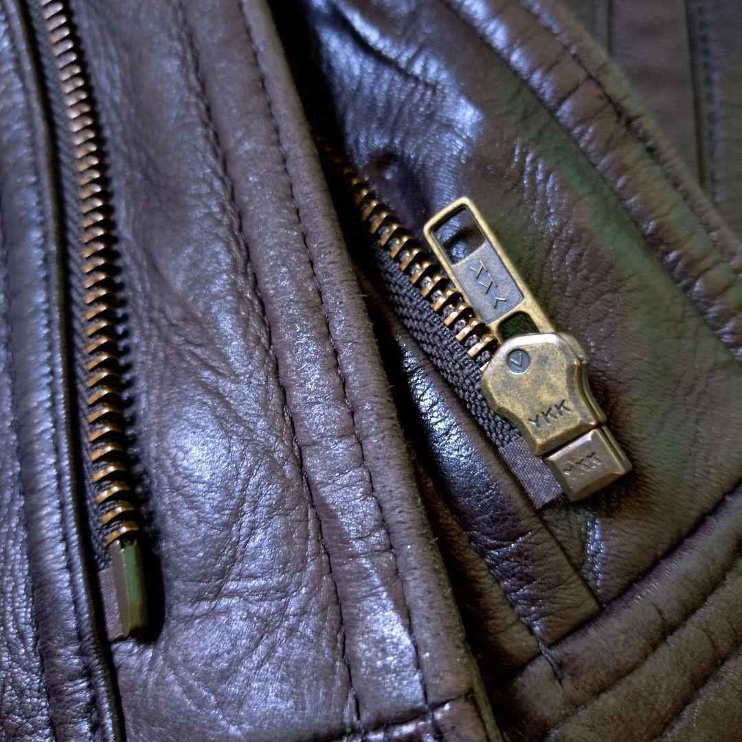 90s　最高級　鹿革　ヴィンテージ　ディアレザージャケット　Y2K　ブラウン系