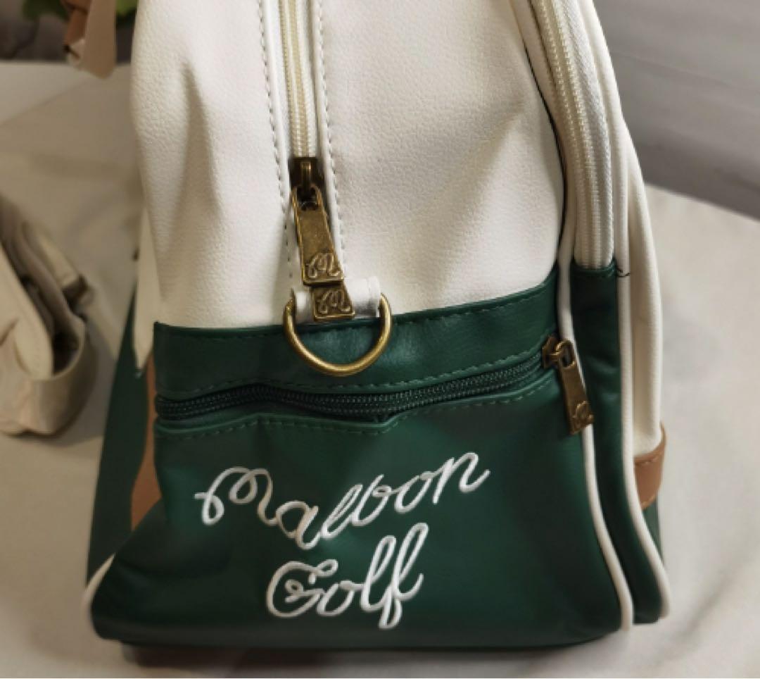 Malbon ゴルフバッグ 大容量 ホワイト×グリーン ☘️ ラウンド必携