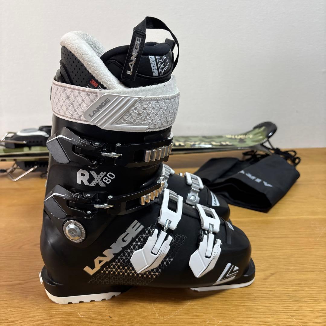 美品　レディースショートスキーセット　迷彩 LANGE 24-24.5cm